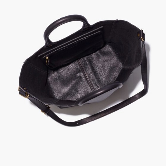 Madewell Abroad Black Leather Crossbody Tote Bag - Picture 2 of 15